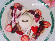 いつものパンケーキをベイマックスのパンケーキに☆