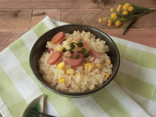粉末コーンスープで炊き込みご飯