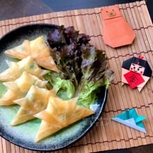 【5/5こどもの日】我が家の定番☆スナップエンドウのタルタルかぶと春巻き