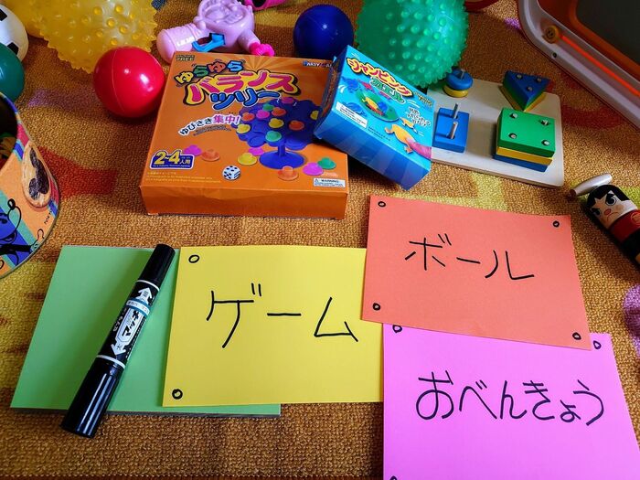 これは画用紙ですが、ザックリとカテゴリー別に書いた紙を