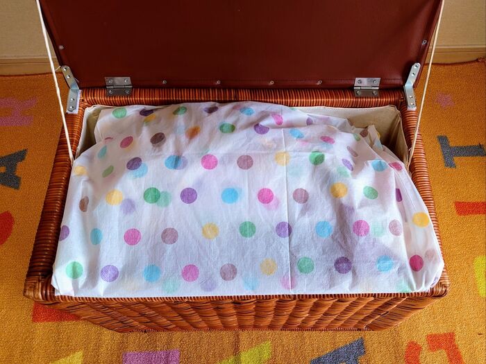 ⑩オモチャの上に乗せて