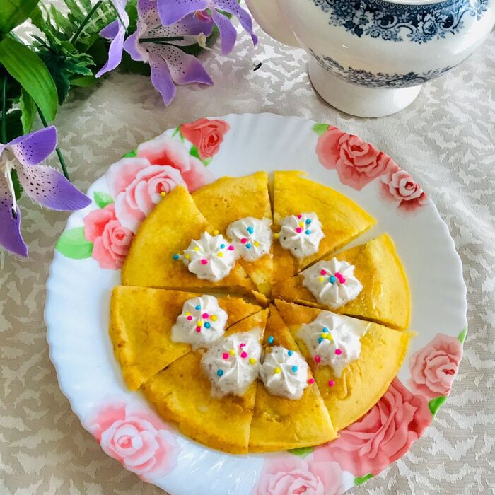 褐変してしまったリンゴで美味しくパンケーキに(^O^☆♪
