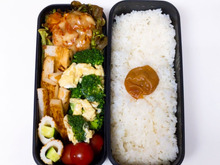 【受験フードなジミ弁】トマトチーズハンバーグ弁当