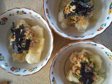 あげ餅の納豆かざり