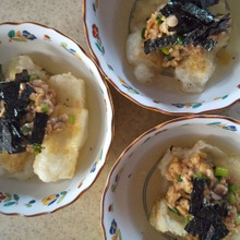 あげ餅の納豆かざり