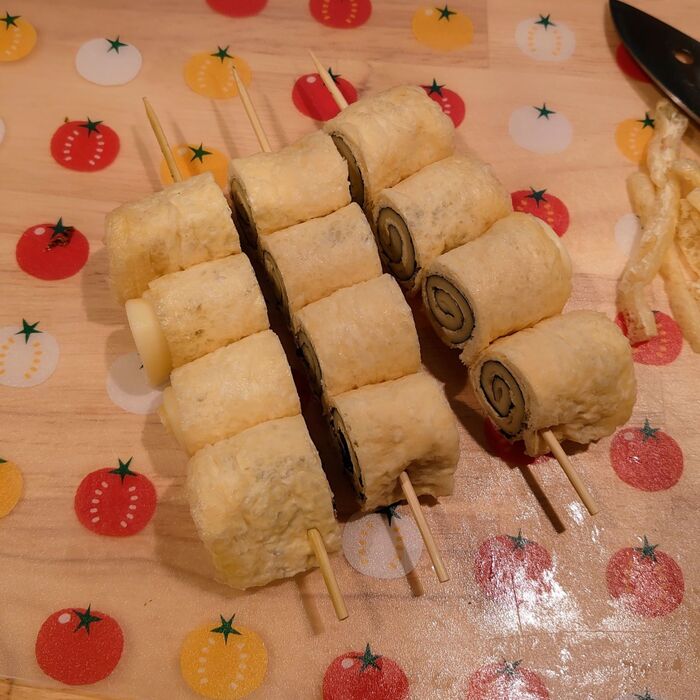 串の間をカットします