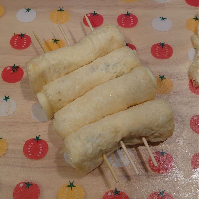 真ん中に、もう一本串を刺す