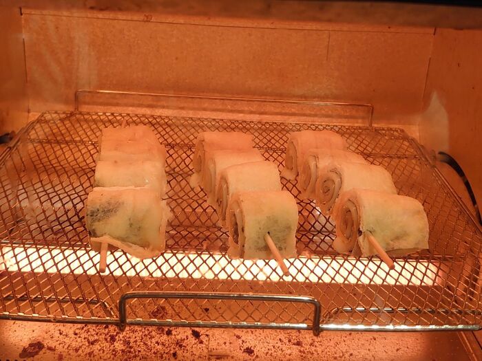 オーブントースターで7・8分焼きます