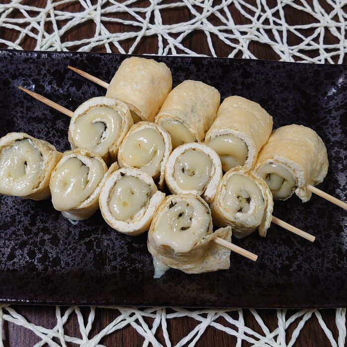 チーズは溶けていても、油揚げがあまり焼けていないので