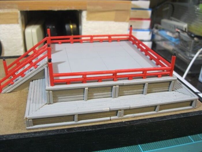 100均材料で五重塔模型を作るー3(手摺り製作)