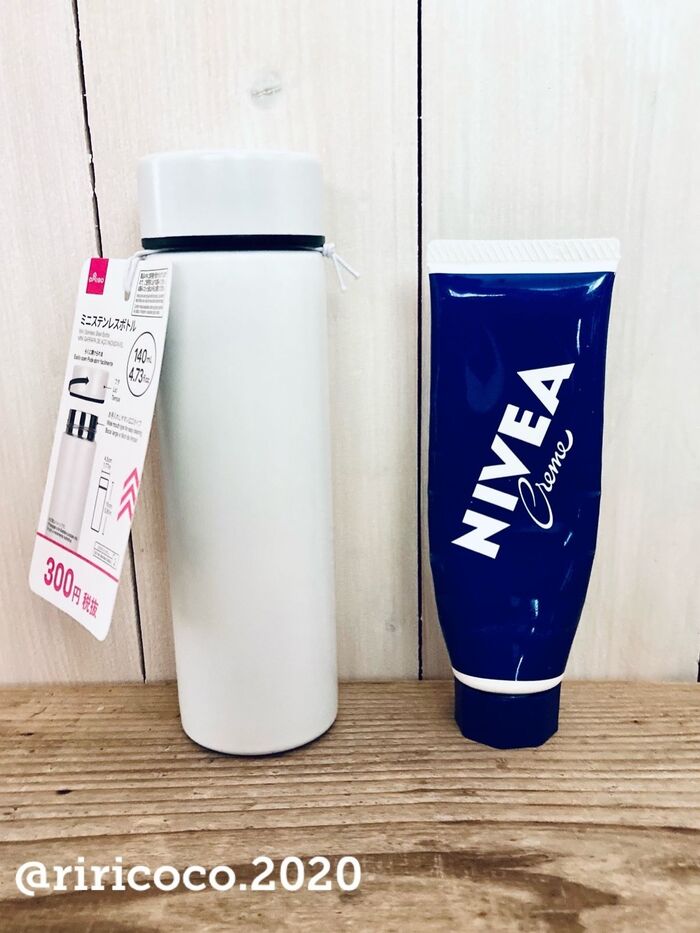 ダイソーで見つけた小さな水筒がこんな時、重宝します