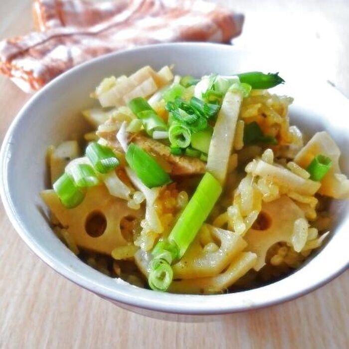 ツナと蓮根のスパイシー炊き込みご飯
