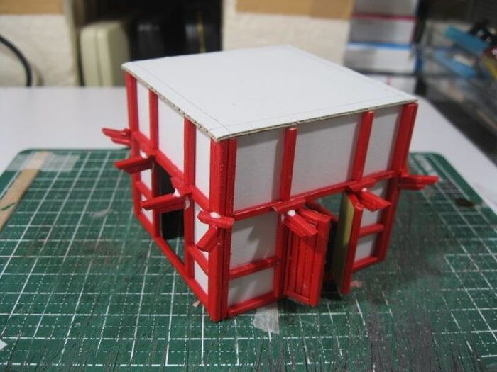 100均材料で五重塔模型を作るー4(初層部本体製作)