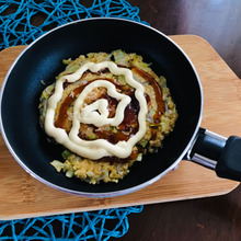 オートミールでシラス入りお好み焼き風♪