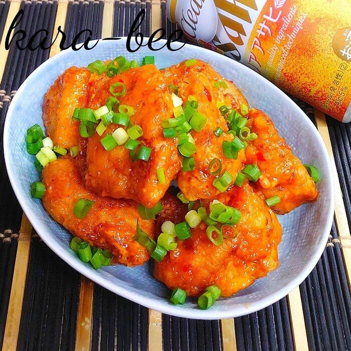 【節約レシピ】ビールが進む♪むね肉のオイマヨ醤ぽん唐揚げ