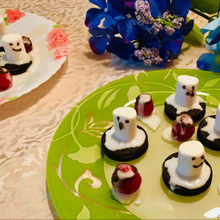 こんななお化けが出てきたら(^O^☆♪いたずらシーツのマシュマロおばけ