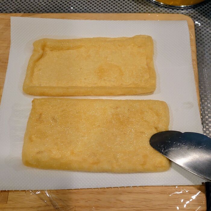 キッチンペーパーの上に