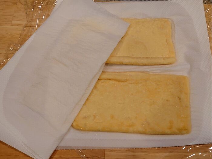 油揚げの油抜き完了❢