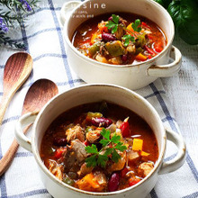 レンチンもOK♪丸ごと鯖缶と野菜たっぷり簡単ミネストローネ