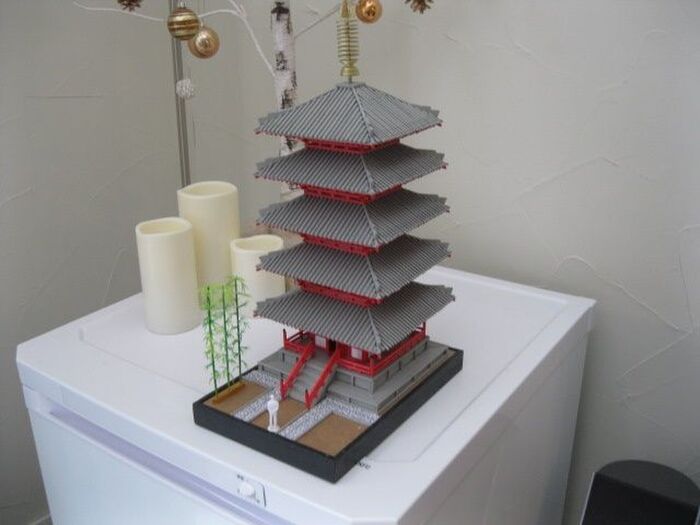 100均材料で五重塔模型を作るー6(上層部製作~完成)