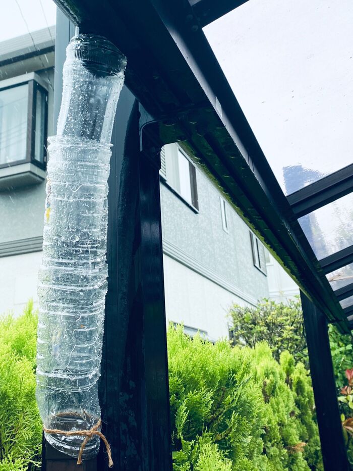 カーポートの雨樋の応急処置に!塗装を施すなどしたら立派になりますよ(^O^)