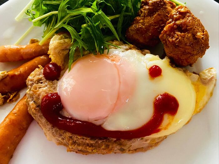 包まない!揚げない!スコッチエッグ風ハンバーグ