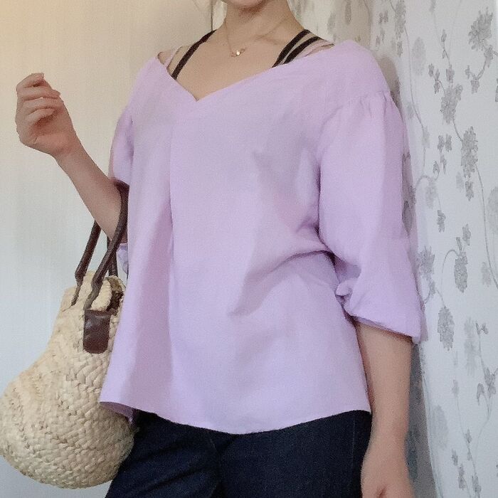 UNIQLOハイライズデニム×パフスリーブ ブラウス !テクニックいらずの『痩せ見え』ファッション