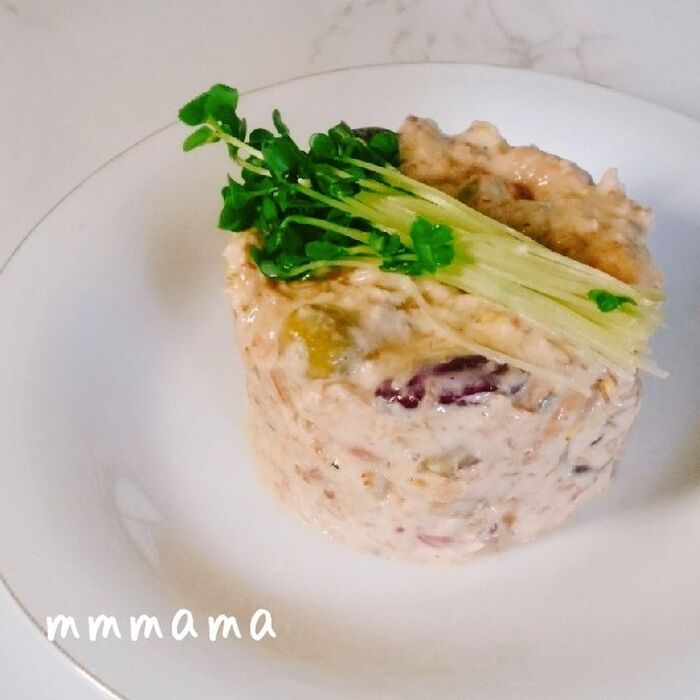 簡単!混ぜるだけ☆サバ缶とミックスビーンズのサラダ