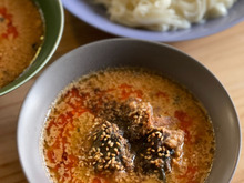 花椒香る♪濃厚さばみそ坦々つけそうめん