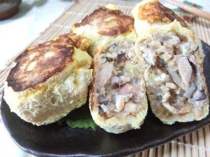 揚げない☆ さば缶とお豆と油揚げでメンチカツ風
