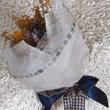 「自作トレーシングペーパー使い」で、「ミモザのリース」が「ブーケ」に変身!!