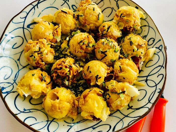 東京拉麺でなんちゃってたこ焼き