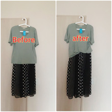 着痩せ効果あり!シンプルすぎるシャツは安全ピンでスタイルアップ