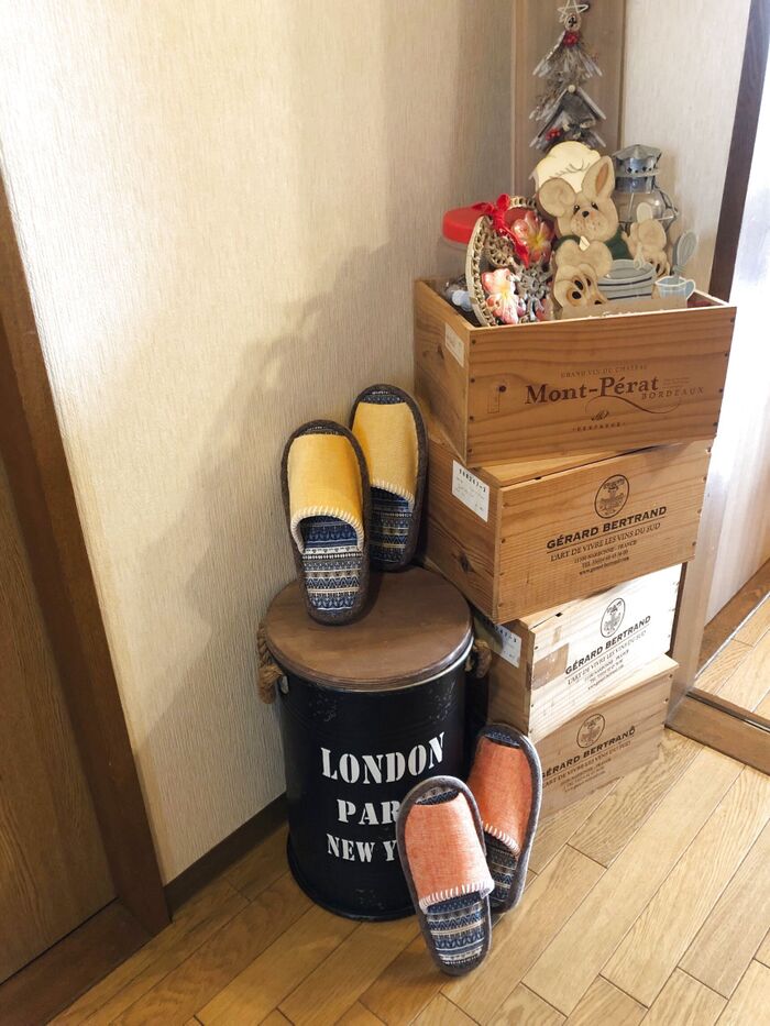 トラッシュ缶???→スリッパ入れとして細工