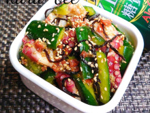 簡単おつまみ♪さっぱり!梅ぽんタコきゅう