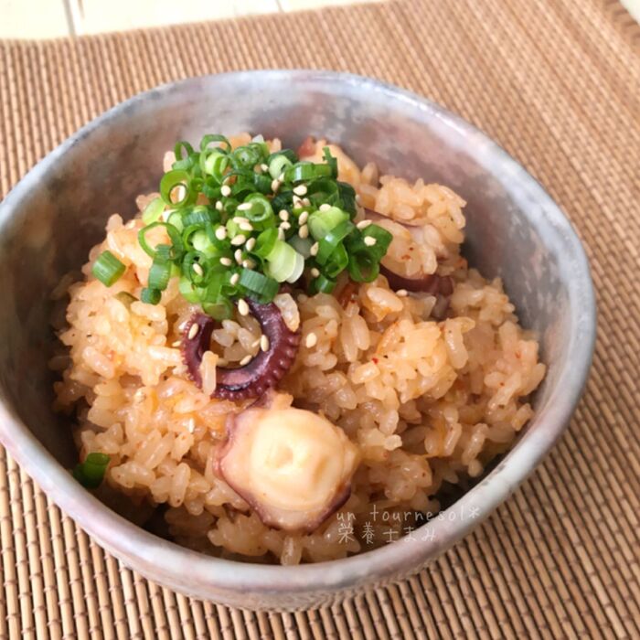 【半夏生 炊飯器にお任せ楽ちん】免疫力アップの☆タコキムチの炊き込みご飯 #主食 #ご飯レシピ