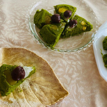 懐かしい!栗入り抹茶蒸しパン🎶油なし!現代風にレンチンで簡単に