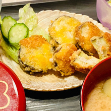 夏の定番メニュー茄子のハサミ揚げ