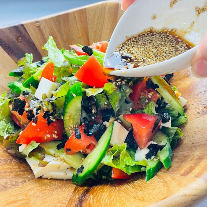 【1週間トマトレシピ】⑥トマト&豆腐の中華風サラダ