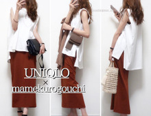 【ユニクロ】お出かけ日も休日も使える!Iラインが体型をきれいに見せるスリットスカート