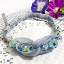 涼やかキラキラ☆ビー玉アクセサリー♪ヘアバンド編