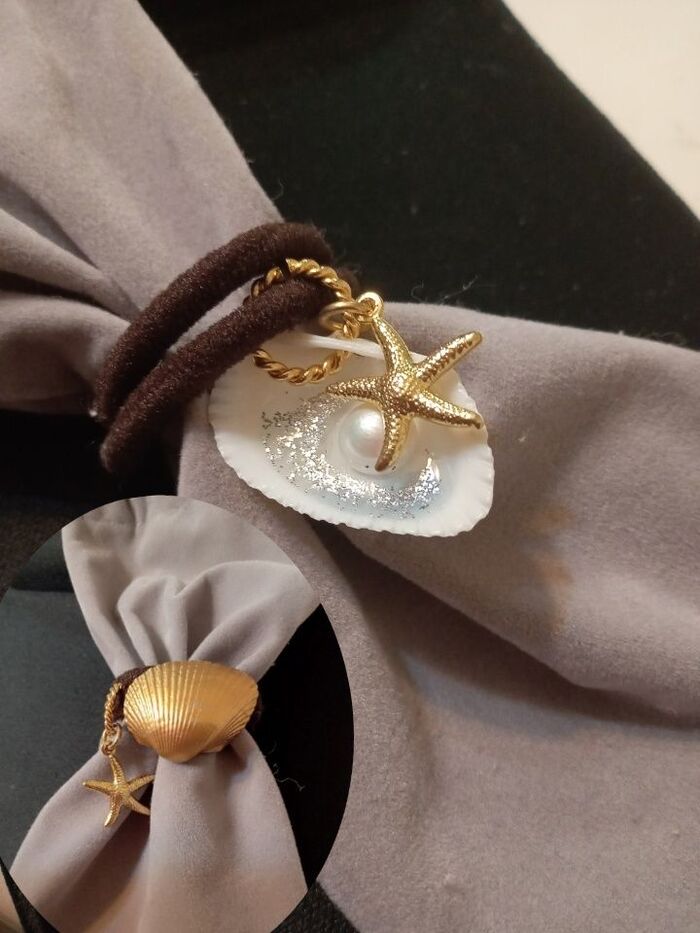 貝殻のヘアゴム