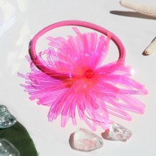 100均クリアクロスで手作り子供ヘアアクセ*花のイソギンチャク