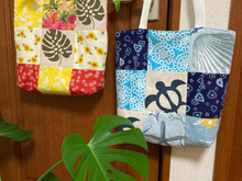 ハギレ&100均ランチョンマットで、アイランド風エコバッグ