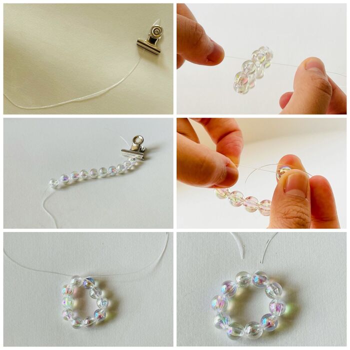 まずは髪を束ねるお役目の、中央パーツ作りから♪