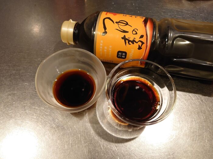 めんつゆを適量、これも冷蔵庫で冷やしておく