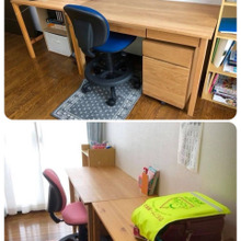 【無印良品】学習机+折り畳み机「2台並べ」で広々すっきり!学習ステーション