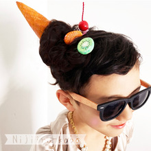 【親子工作】アイスクリーム風に♪おだんごヘア用髪飾り