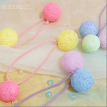 揺れると音がする糸玉ヘアゴム♡ゆめかわカラー