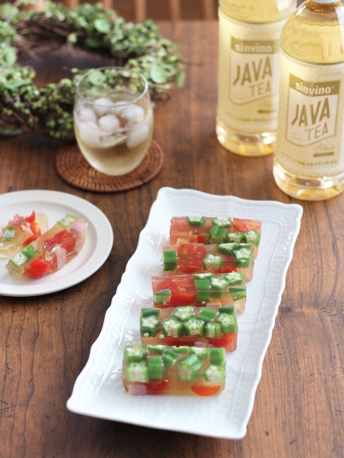 キラキラ野菜のゼリー寄せ × JAVATEA